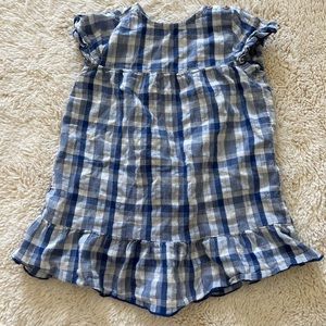 Zara Baby Blue Plaid Ruffle Dress Sz 2-3 yrs